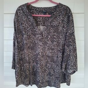 Torrid Harper Pullover Leo Zebra Gray Blouse Sz 4X